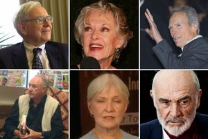 Clint Eastwood, Sean Connery, Tippi Hedren - oni skocz 85 lat w 2015 roku [fot. collage Senior.pl]