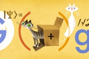 Erwin Schrödinger i kot w Google Doodle [fot. Google]