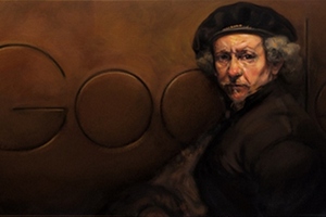 Rembrandt namalowany. W Google Doodle [fot. Google]